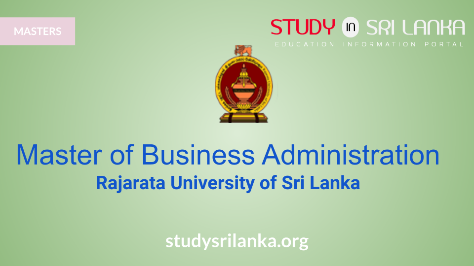 Master Of Business Administration (MBA) - RUSL - 2023