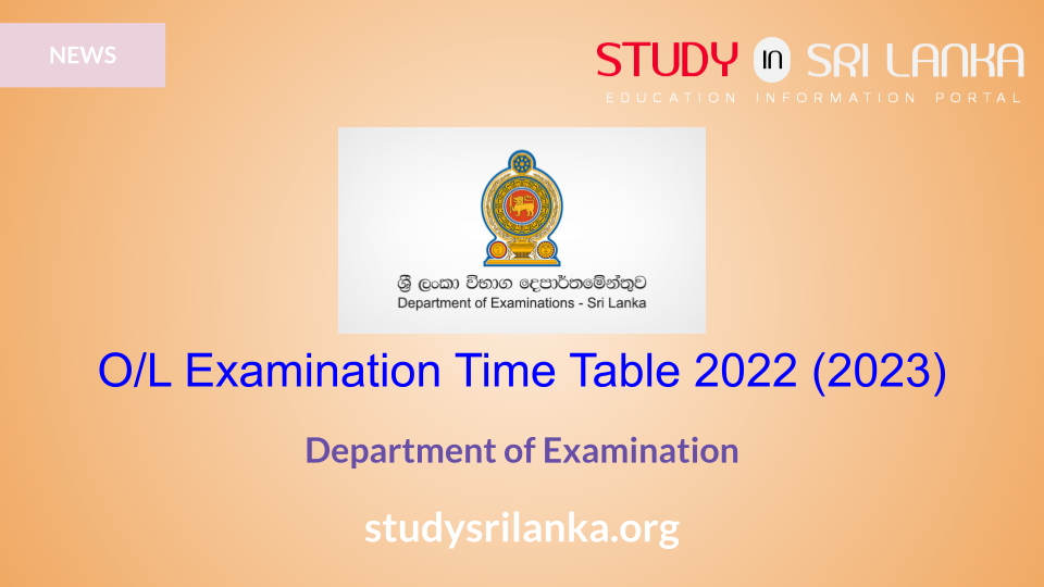 Download O/L Exam Timetable 2023 Department of Examinations