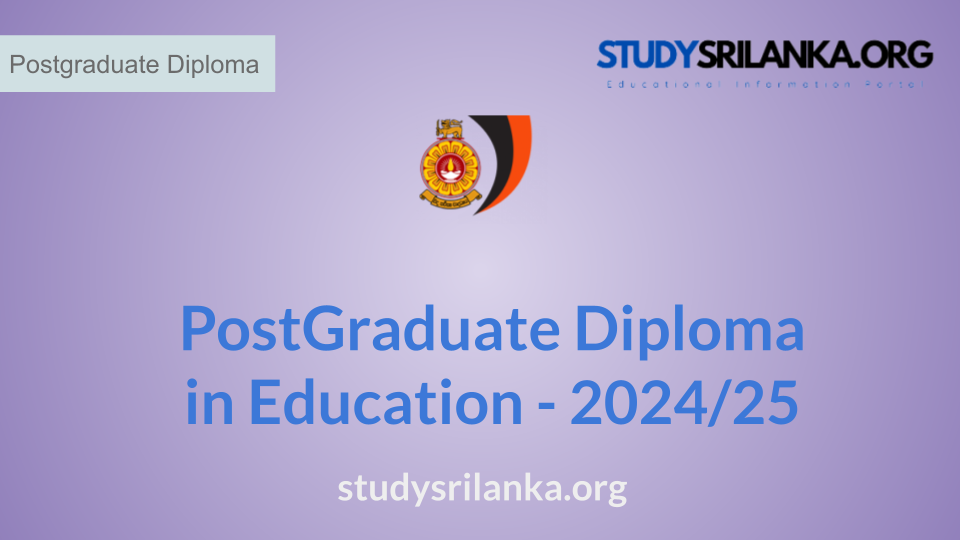 Post Graduate Diploma in Education - OUSL - 2024/25