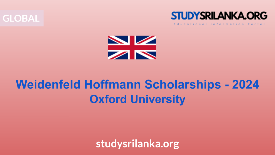 Weidenfeld Hoffmann Scholarships - Oxford University - 2024