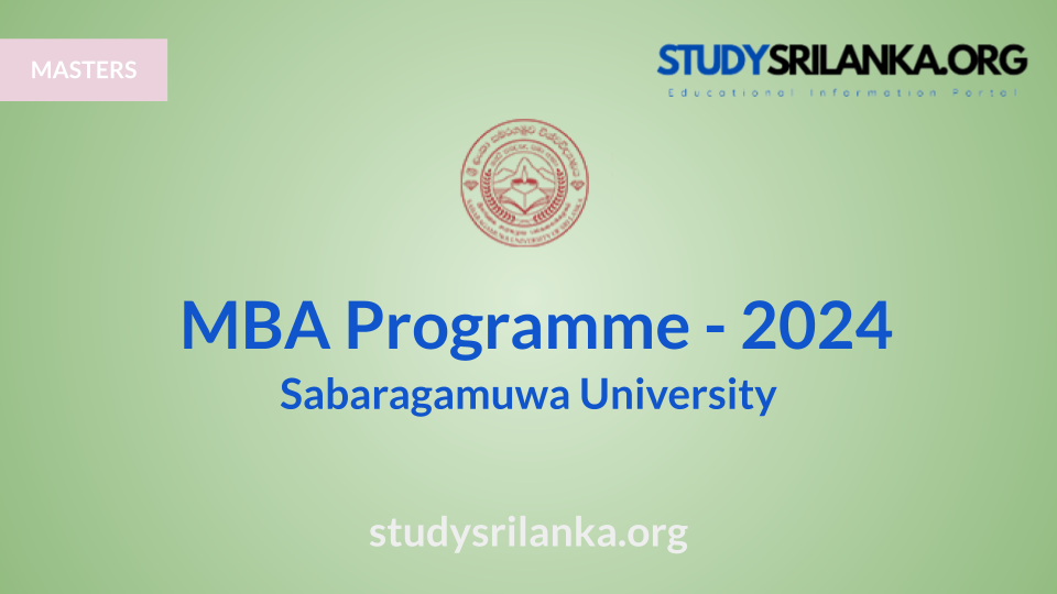 MBA Programme SUSL 2024