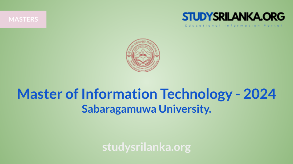 Master of Information Technology - SUSL - 2024